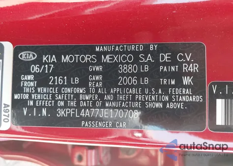 2018 Kia Forte S from USA, damaged, VIN 3KPFL4A77JE170708